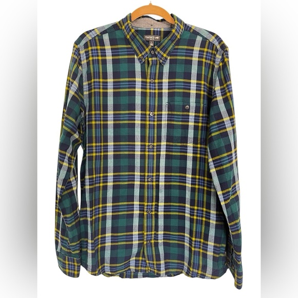 Toad&Co Other - Toad & Co Mattock 2 Long Sleeve Button Slim Plaid Blue Green Yellow Size Large
